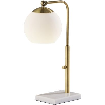 Picture of Adesso Remi Desk Lamp, 19inH, White Shade/White Marble Base