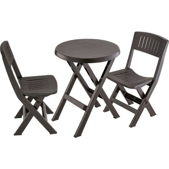 Picture of Rimax 3-Piece Breakroom/Lunch Room Table and Chairs Set, Espresso