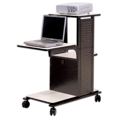 Picture of H. Wilson 4-Shelf Presentation Station, 38 1/2inH x 34 1/2inW x 18inD, Black/Gray