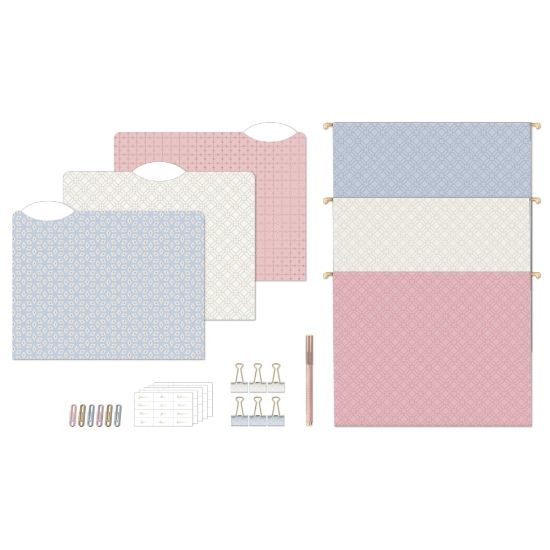 Picture of U Brands Delicate Details Filing Kit, Pastel/Gold, Set Of 145 Pieces