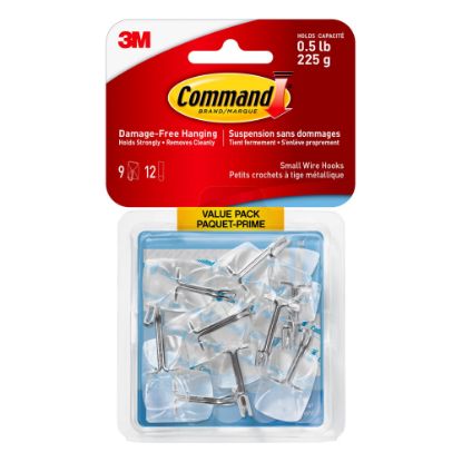 Picture of Command Small Wire Toggle Hooks, 9 Command Hooks, 12 Command Strips, Damage Free Hanging of Dorm Room Decorations