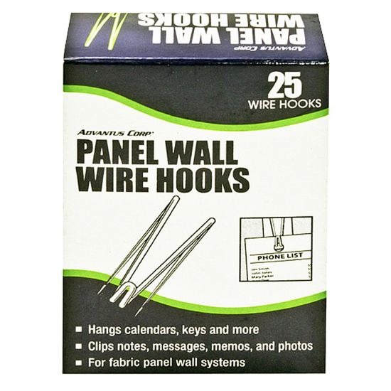 Picture of Advantus Panel-Wall Wire Hooks, Silver, Pack Of 25