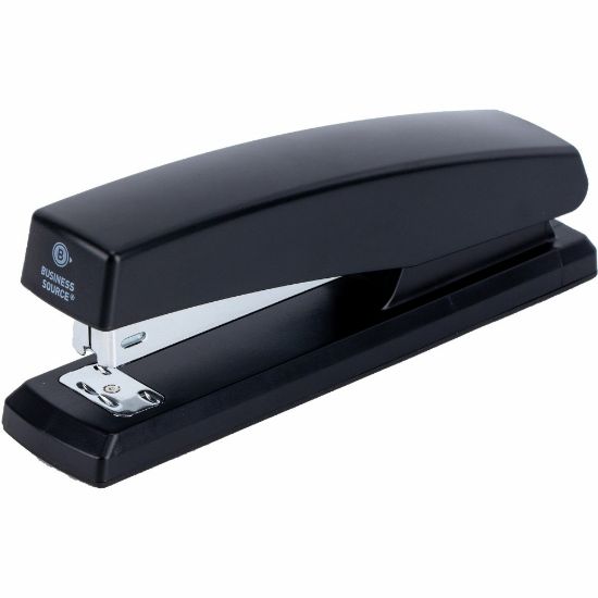 Picture of Business Source Full-Strip Desktop Stapler - 20 Sheets Capacity - 210 Staple Capacity - Full Strip - 3.50in Throat Depth - 1 Each - Black - Metal, Plastic