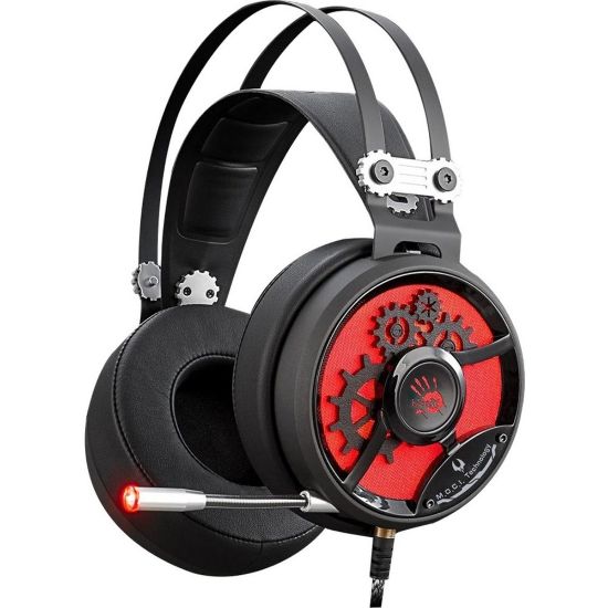 Picture of Bloody Gaming Chronometer M660 Headset - Stereo - Mini-phone (3.5mm) - Wired - 16 Ohm - 20 Hz - 20 kHz - Over-the-head - Binaural - Circumaural - 4.27 ft Cable - Omni-directional, Noise Cancelling Microphone - Black/Red