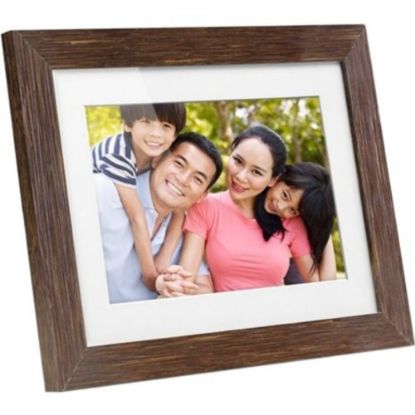 Picture of Aluratek 8 inch Distressed Wood Digital Photo Frame with Auto Slideshow Feature - 8in LCD Digital Frame - Wood - 1024 x 768 - Cable - 4:3 - Clock, Slideshow, Calendar - USB - Wall Mountable