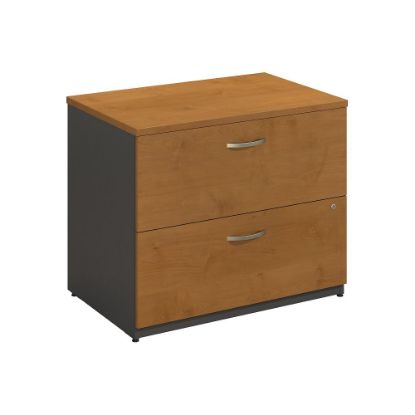 Picture of Bush Business Furniture Components 35-2/3inW x 23-3/10inD Lateral 2-Drawer File Cabinet, Natural Cherry/Graphite Gray, Standard Delivery