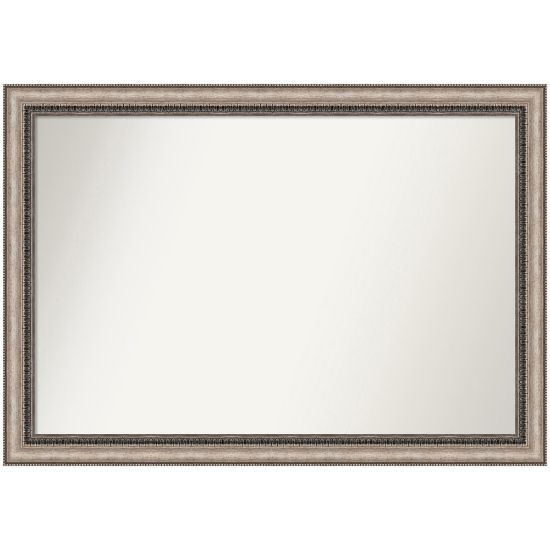 Picture of Amanti Art Non-Beveled Rectangle Framed Bathroom Wall Mirror, 28-1/4in x 40-1/4in, Lyla Ornate Silver