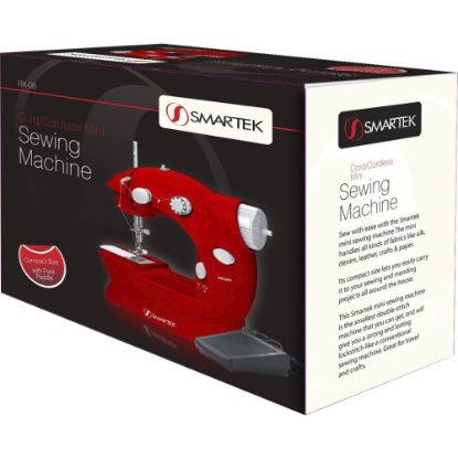 Picture of Smartek Mini Sewing Machine With Pedal, Red