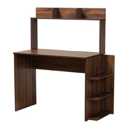 Picture of Baxton Studio Garnet 45inW Writing Desk With Shelves, Walnut Brown