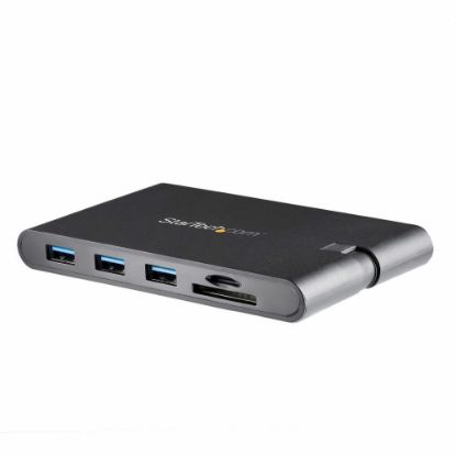 Picture of StarTech.com USB-C Multiport Adapter with HDMI and VGA - Mac / Windows - 3x USB 3.0 - SD/micro SD - PD - MacBook Pro USB C Adapter - USB C Hub - Add video output, three USB 3.0 ports, SD/micro SD card readers, and GbE port to your laptop