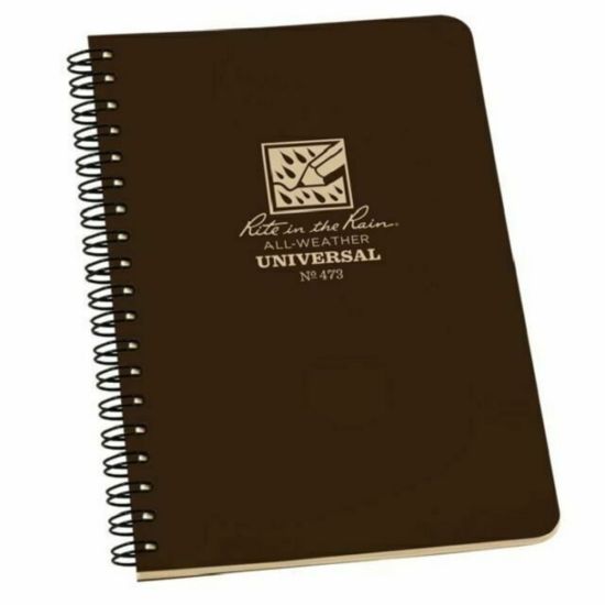 Picture of Rite in the Rain All-Weather Spiral Notebooks, 4-5/8in x 7in, 64 Pages (32 Sheets), Brown, Pack Of 6 Notebooks