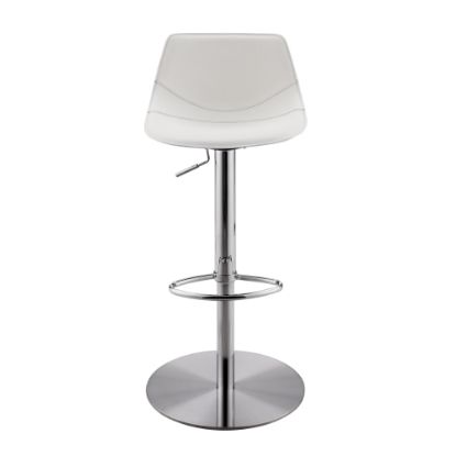 Picture of Eurostyle Rudy Adjustable Counter Stool, White/Brushed Stainless Steel