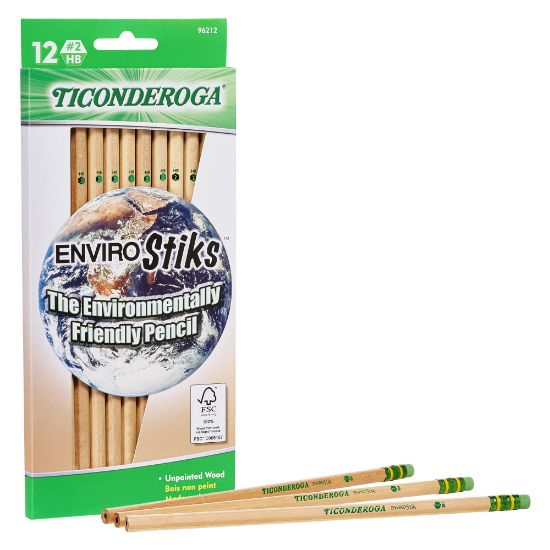 Picture of Ticonderoga EnviroStik Pencils, Presharpened, #2 Lead, Soft, Pack of 12