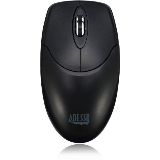 Picture of Adesso Antimicrobial Wireless Desktop Mouse - Optical - Wireless - Radio Frequency - 2.40 GHz - Black - USB - 1200 dpi - Scroll Wheel - 3 Button(s) - Symmetrical