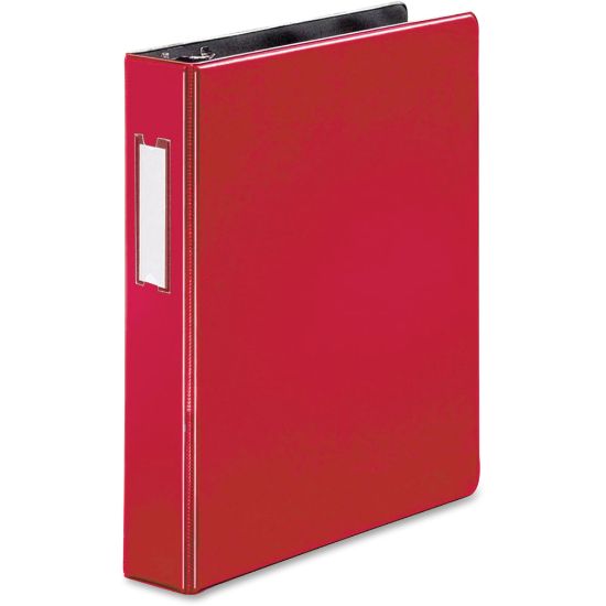 Picture of Business Source 1.5in D-Ring Binder, 1 1/2in Ring, Red