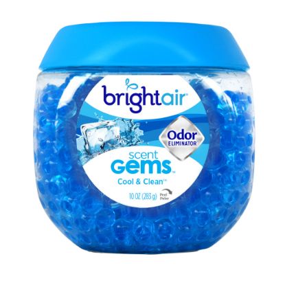 Picture of BRIGHT Air Scent Gems Plus Odor Eliminator Beads Air Freshener, Cool & Clean, 10 Oz