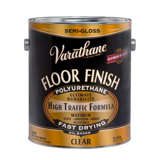 Picture of Varathane Floor Finish Polyurethane, 275 VOC, 1 Gallon, Clear Semi-Gloss, Pack Of 2 Cans