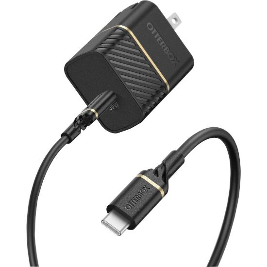 Picture of OtterBox USB-C to USB-C Wall Charging Kit, 30W Fast Charge - Black Shimmer