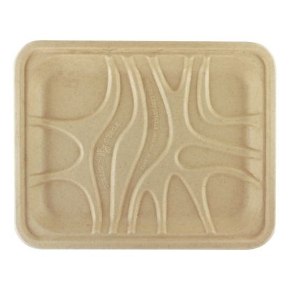 Picture of World Centric Fiber Trays, 3/4inH x 9-1/8inW x 7-1/8inD, Natural, Pack Of 500 Trays