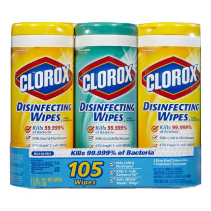 Picture of Clorox Disinfecting Wipes Value Packs, Citrus Blend Scent, 35 Wipes Per Canister, Case Of 15 Canisters