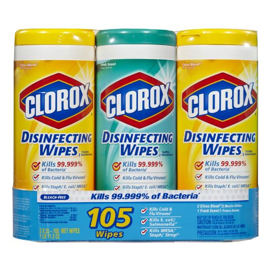 Picture of Clorox Disinfecting Wipes Value Packs, Citrus Blend Scent, 35 Wipes Per Canister, Case Of 15 Canisters