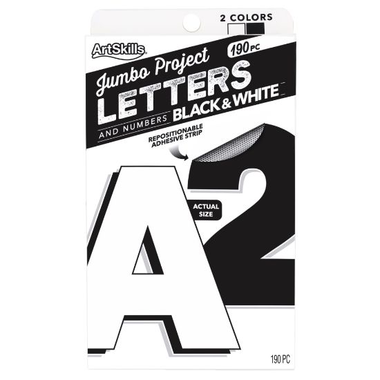 Picture of ArtSkills Quick Letters, 4in, Black/White, Pack Of 180