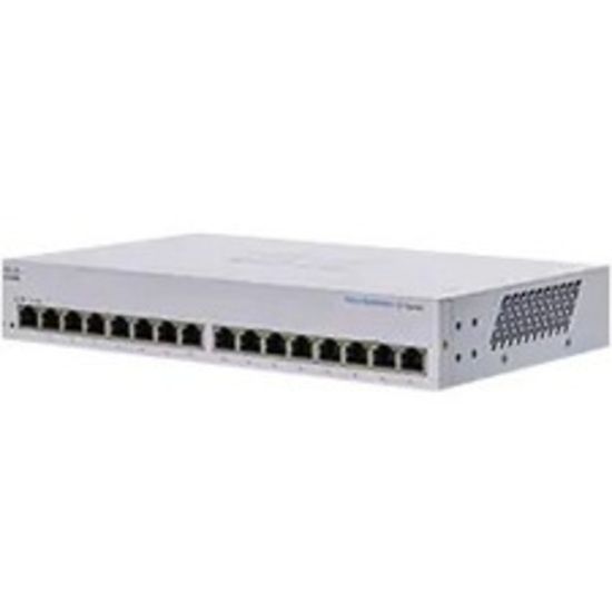 Picture of Cisco 110 CBS110-16T-NA Ethernet Switch - 16 Ports - 2 Layer Supported - 11.53 W Power Consumption - Twisted Pair - Desktop, Wall Mountable, Rack-mountable - Lifetime Limited Warranty