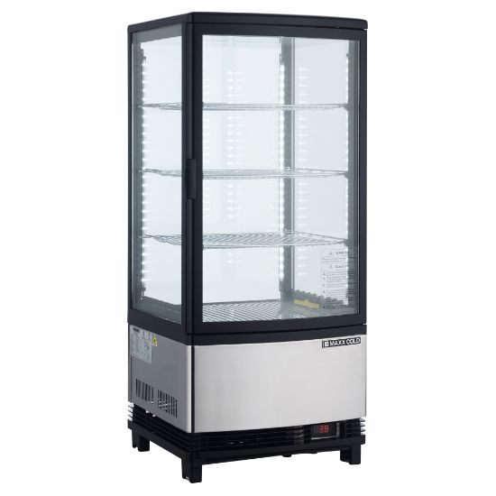 Picture of Edgecraft Maxx Cold MECR-31D 3 Cu Ft Countertop Refrigerated Merchandiser With Glass Door, Silver