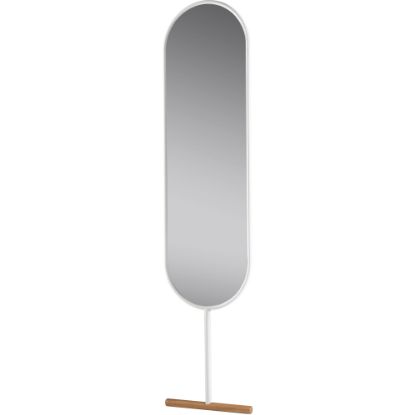 Picture of Adesso Willy Oval Leaning Mirror, 65-1/8inH x 15inW x 1-1/4inD, White/Natural