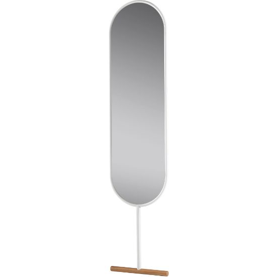 Picture of Adesso Willy Oval Leaning Mirror, 65-1/8inH x 15inW x 1-1/4inD, White/Natural