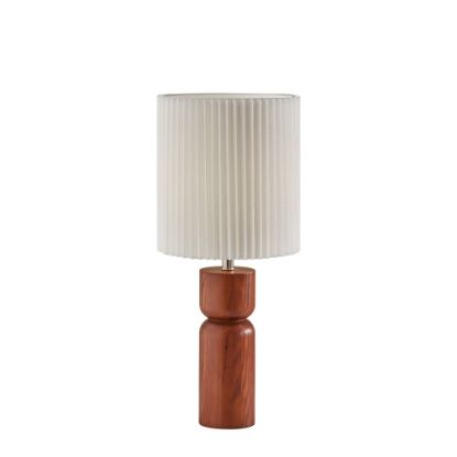 Picture of Adesso James Table Lamp, 28inH, Off-White Shade/Walnut Oak Base