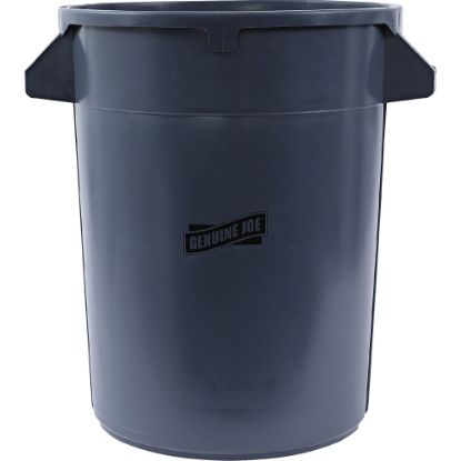 Picture of Genuine Joe Heavy-Duty Trash Container, 32 Gallons, Gray