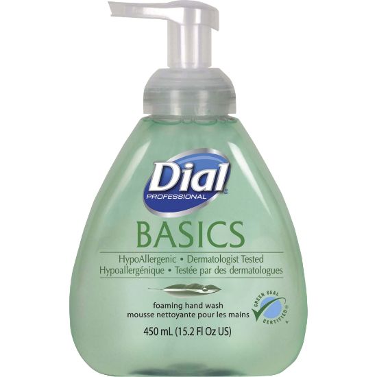 Picture of Dial Basics HypoAllergenic Foam Hand Soap - Fresh ScentFor - 15.2 fl oz (449.5 mL) - Pump Bottle Dispenser - Hand - Green - 4 / Carton