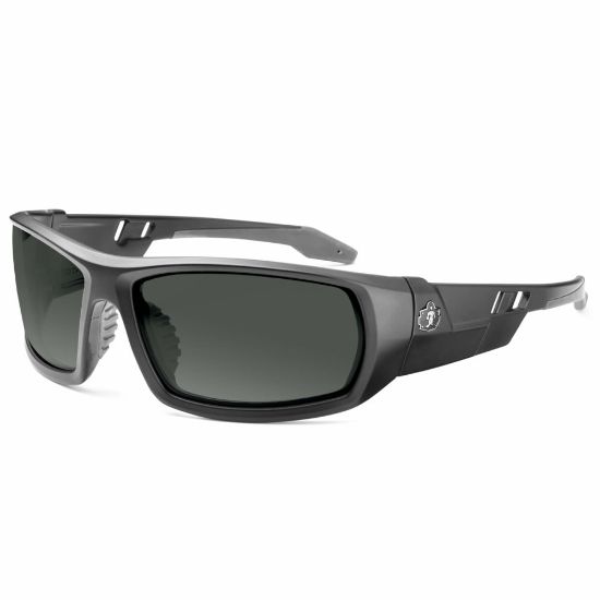 Picture of Ergodyne Skullerz Safety Glasses, Odin, Matte Black Frame Smoke Lens