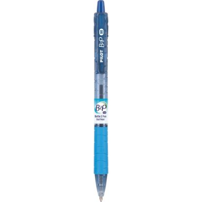 Picture of Pilot B2P "Bottle To Pen" Retractable Ballpoint Pens, Medium Point, 1.0 mm, 82% Recycled, Translucent Blue Barrels, Blue Ink, Pack Of 12