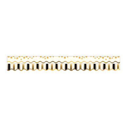 Picture of Barker Creek Scalloped-Edge Double-Sided Borders, 2 1/4in x 36in, Gold Coins, Pack Of 13