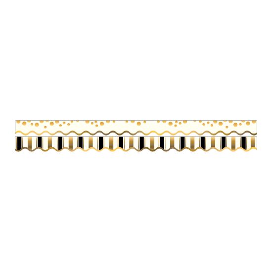 Picture of Barker Creek Scalloped-Edge Double-Sided Borders, 2 1/4in x 36in, Gold Coins, Pack Of 13