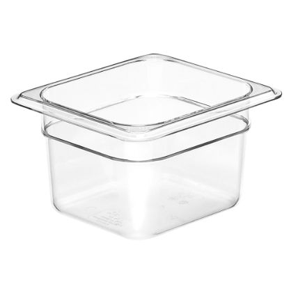 Picture of Cambro Camwear GN 1/6 Size 4in Food Pans, 4inH x 6-3/8inW x 7inD, Clear, Set Of 6 Pans