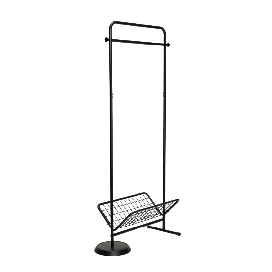 Picture of Honey Can Do Swivel Coat Rack Valet With Basket, 61-1/2inH x 29inW x 3-1/2inD, Black