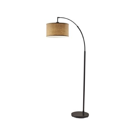 Picture of Adesso Simplee Burlap Arc Floor Lamp, 68inH, Antique Bronze Base