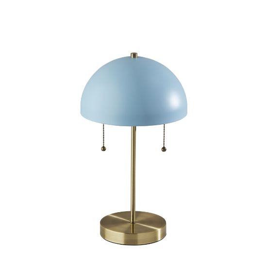 Picture of Adesso Bowie Table Lamp, 18inH, Antique Brass Base/Blue Shade