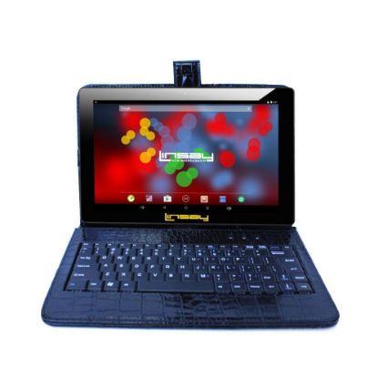 Picture of Linsay F10IPS Tablet, 10.1in Screen, 2GB Memory, 64GB Storage, Android 13, Black Crocodile Keyboard