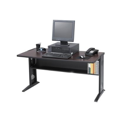 Picture of Safco Reversible-Top Computer Desk, 48inW, Mahogany & Medium Oak/Black