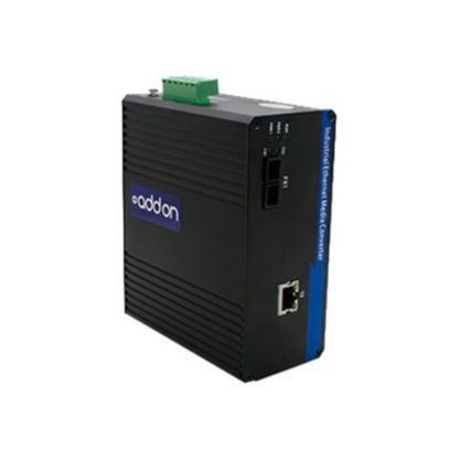 Picture of AddOn 1Gbs 1 RJ-45 to 1 FC Industrial Media Converter - Fiber media converter - GigE - 10Base-T, 1000Base-LX, 1000Base-TX, 100Base-TX - RJ-45 / FC single-mode - up to 12.4 miles - 1310 nm