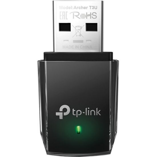 Picture of TP-Link Archer T3U - IEEE 802.11ac Dual Band Wi-Fi Adapter for PC Desktop/Notebook - USB 3.0 - 1.27 Gbit/s - 2.40 GHz ISM - 5 GHz UNII - MU-MIMO WiFi Dongle - Supports Windows 11, 10, 8.1, 8, 7, XP/Mac OS X 10.9-10.14