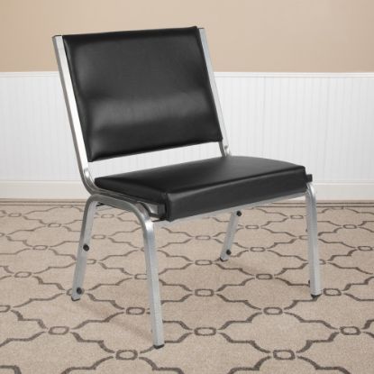 Picture of Flash Furniture HERCULES Bariatric Medical Reception Chair With Antimicrobial Protection, Black/Silver