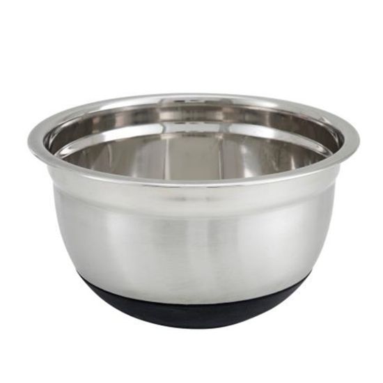 Picture of Winco Stainless Steel Mixing Bowl With Silicone Base, 5 Qt