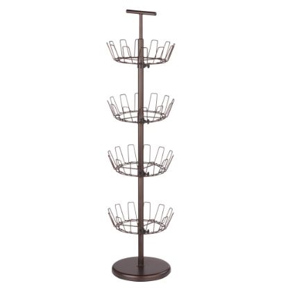 Picture of Honey-Can-Do 4-Tier Revolving Shoe Tree, 49 1/4inH x 11 1/2inW x 11 1/2inD, Bronze