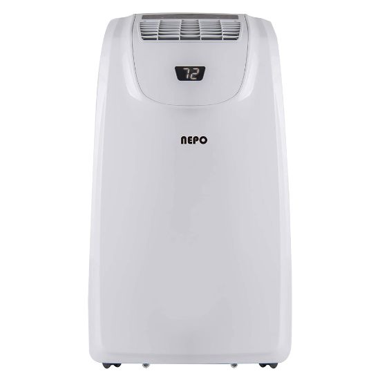 Picture of NEPO 14,000 BTU Portable Air Conditioner With Cool, Fan, Dehumidifier And Heat And Self Evaporator And Remote, 29-1/4in x 16-15/16in, White