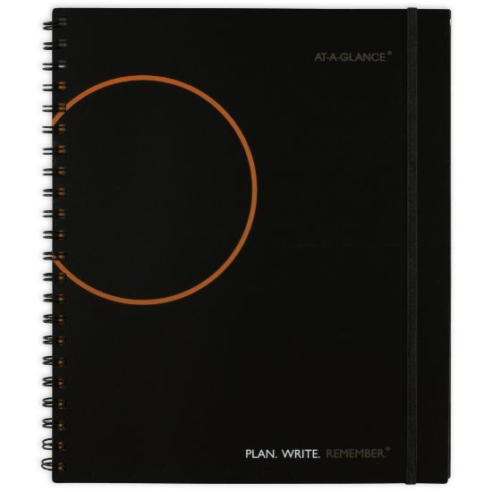 Picture of AT-A-GLANCE Plan. Write. Remember. Undated Planning Notebook With Reference Calendars, 8-1/2in x 11in, Black, 70620905